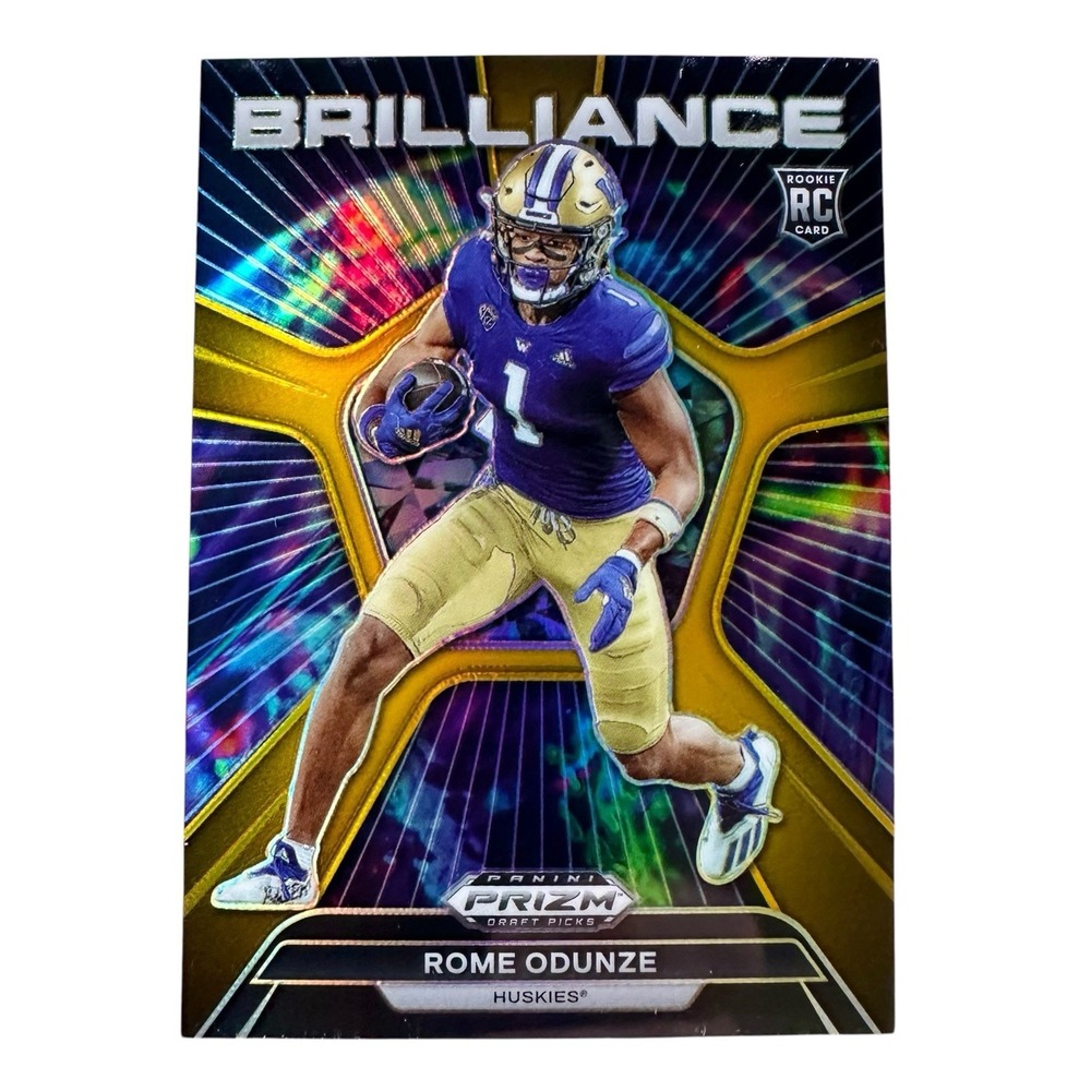 2024‎ Prizm Draft Picks Rome Odunze Brilliance Gold Prizm RC 05/10 #BR-RO Rookie